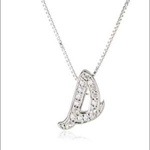Sterling silver and crystal s monogram necklace